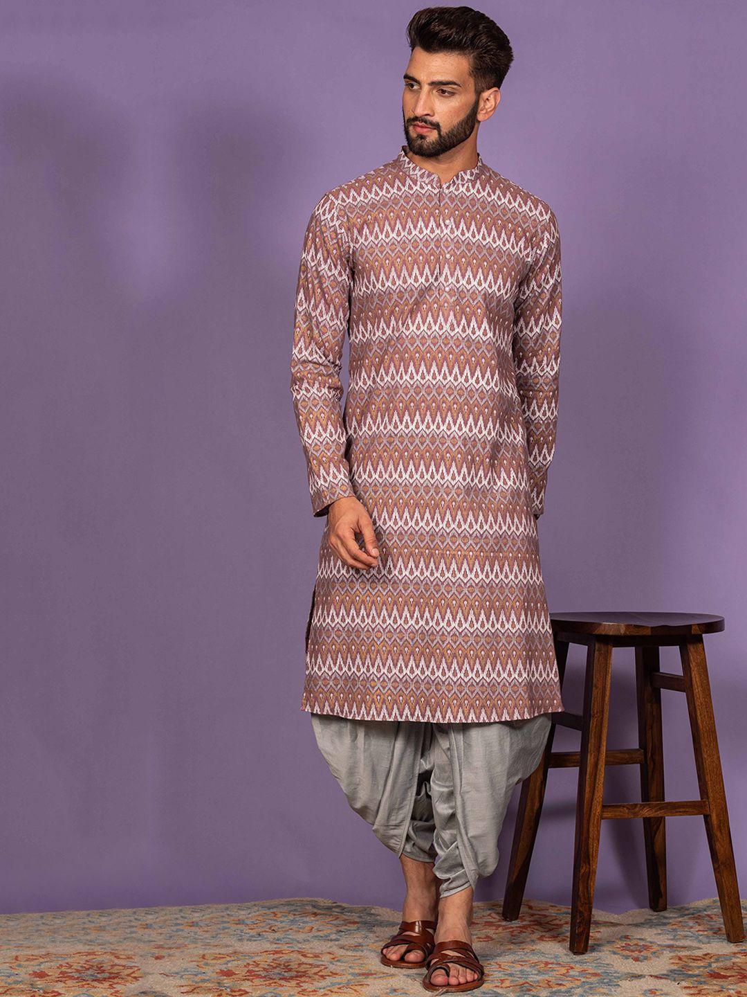 kisah ethnic motif printed mandarin collar straight kurta