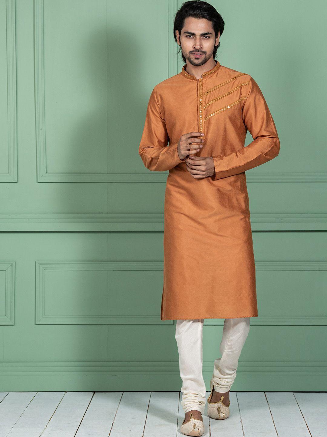 kisah mandarin collar mirror work straight kurta