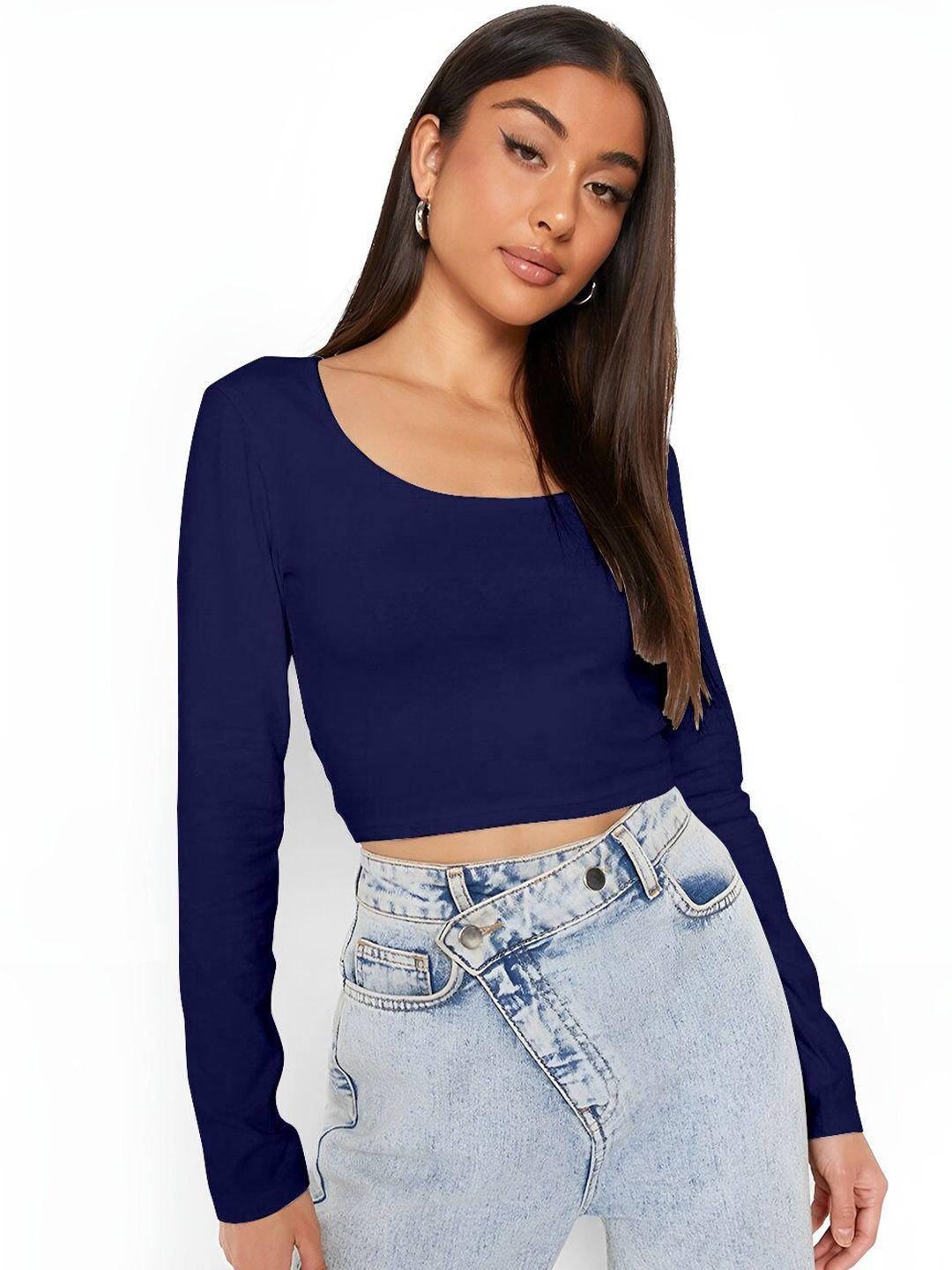 ausk scoop neck cotton crop top