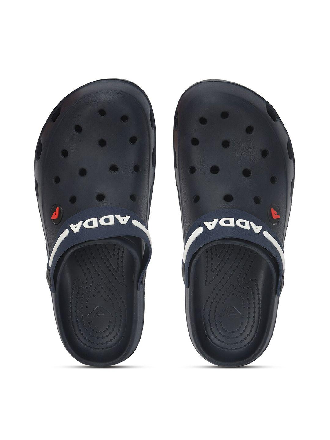 adda men brand logo slip-on clogs