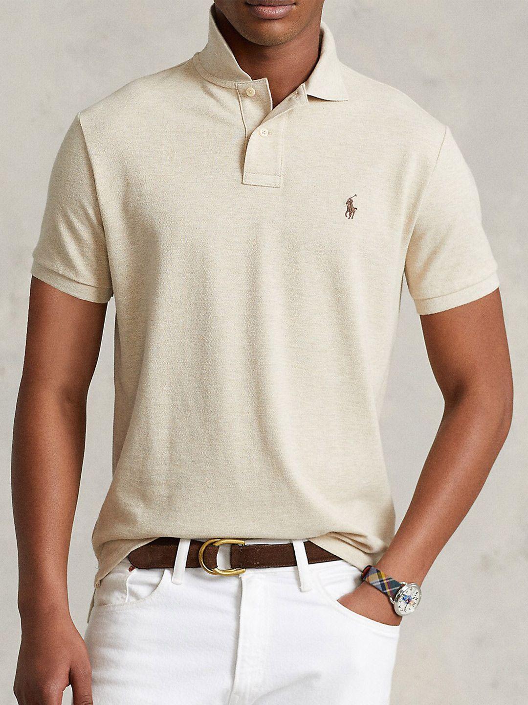 polo ralph lauren slim-fit polo collar pure cotton t-shirt