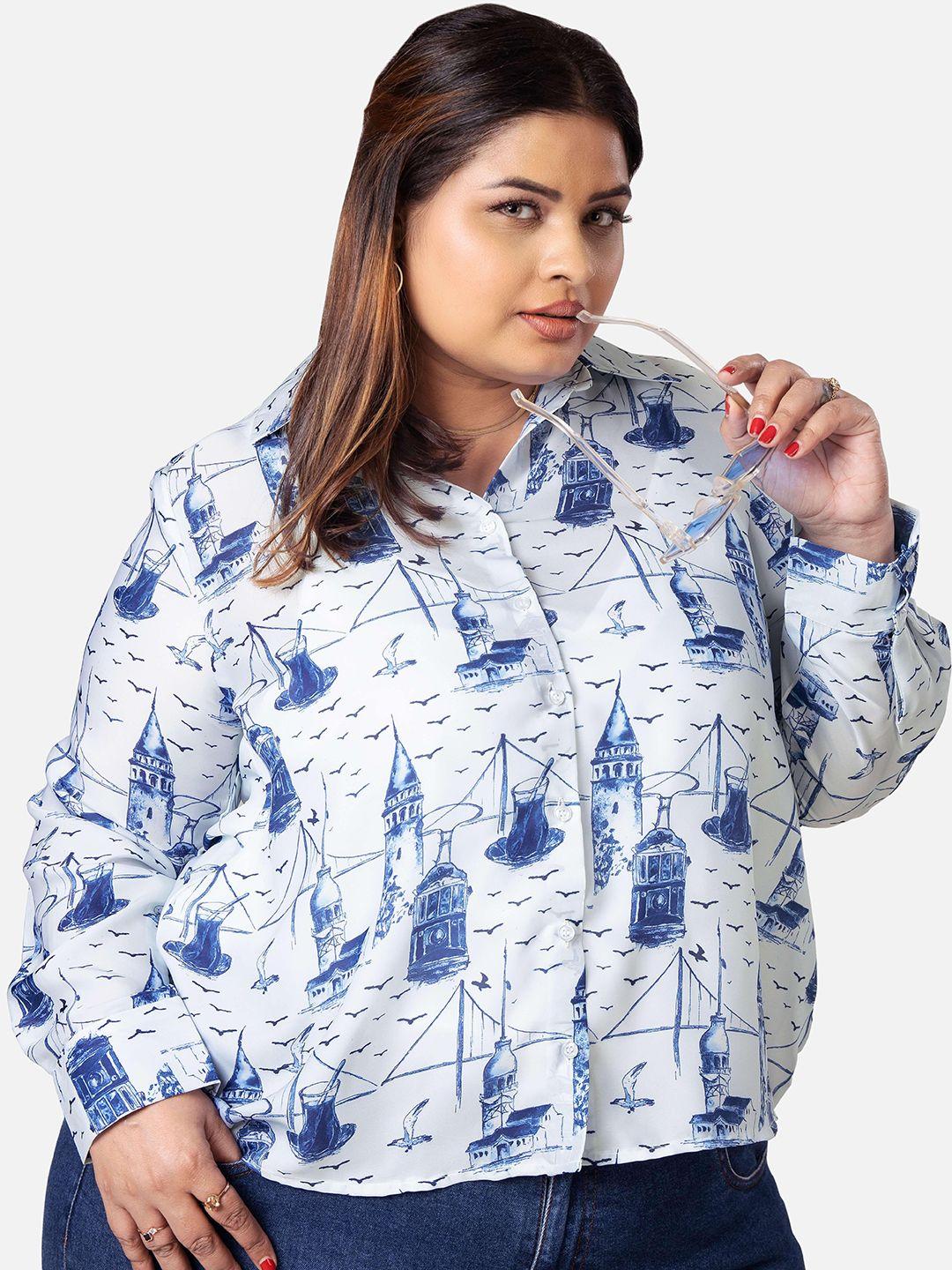 neofaa plus size graphic printed casual shirt