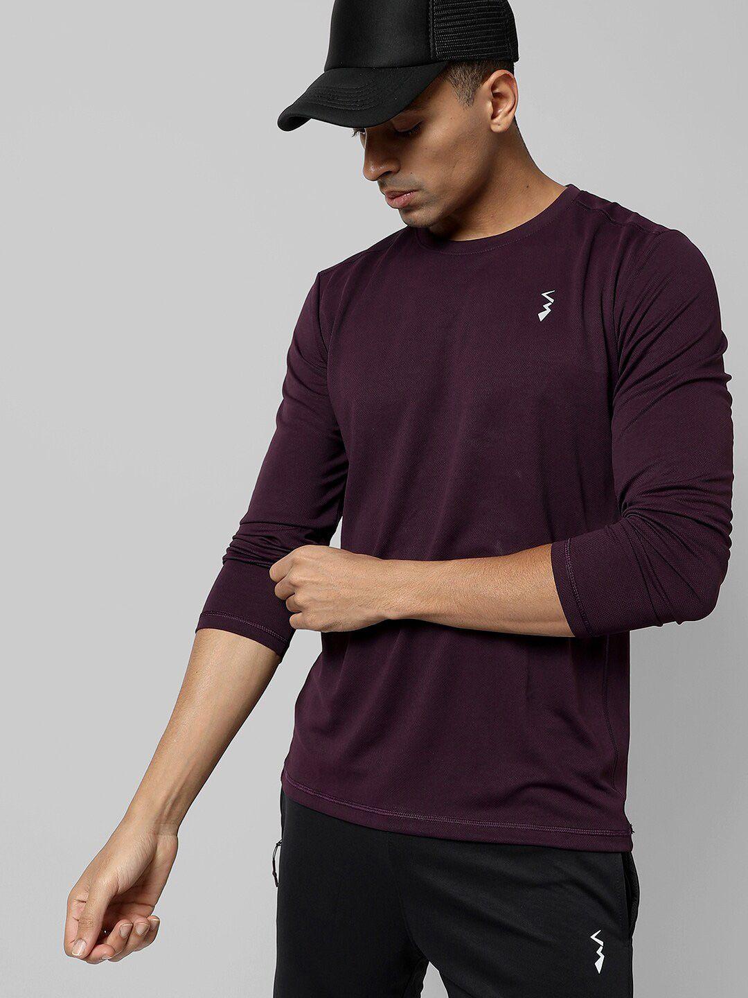 campus sutra long sleeve round neck activewear t-shirt