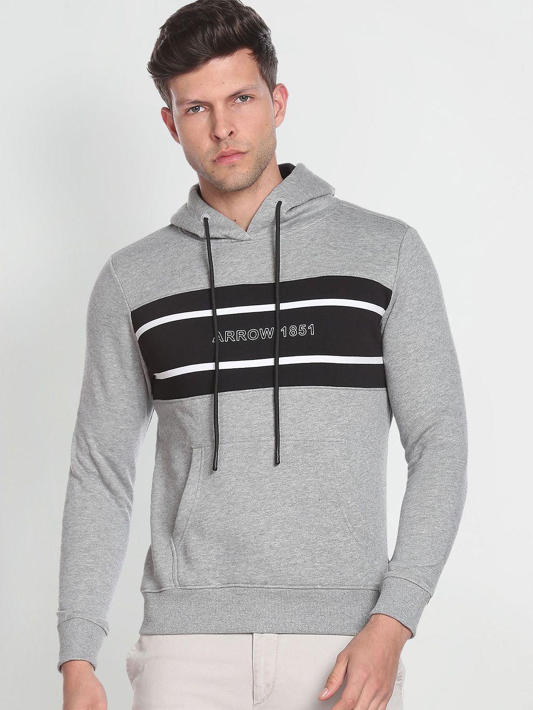 arrow sport striped hooded sweatshirt