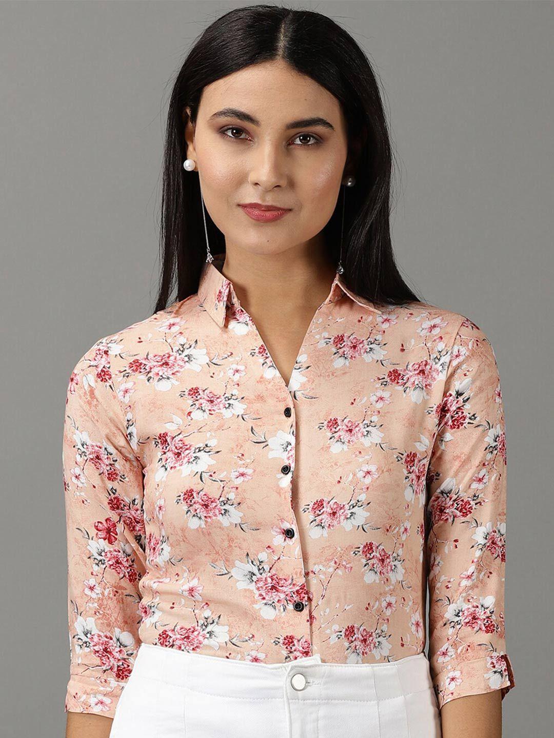 showoff spread collar floral printed casual shirt