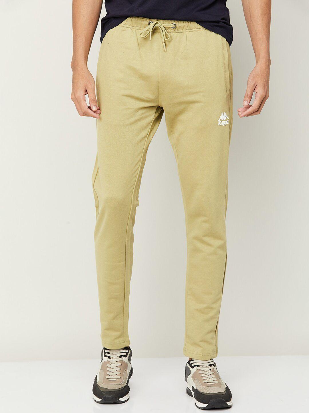 kappa men regular fit mid-rise track pants