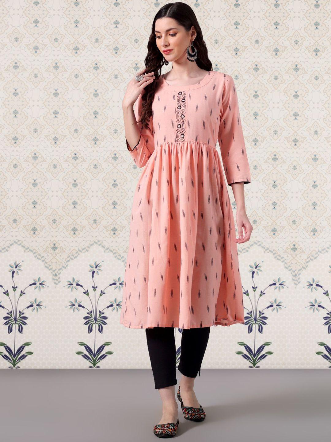 ode by house of pataudi texture flared a-line kurta