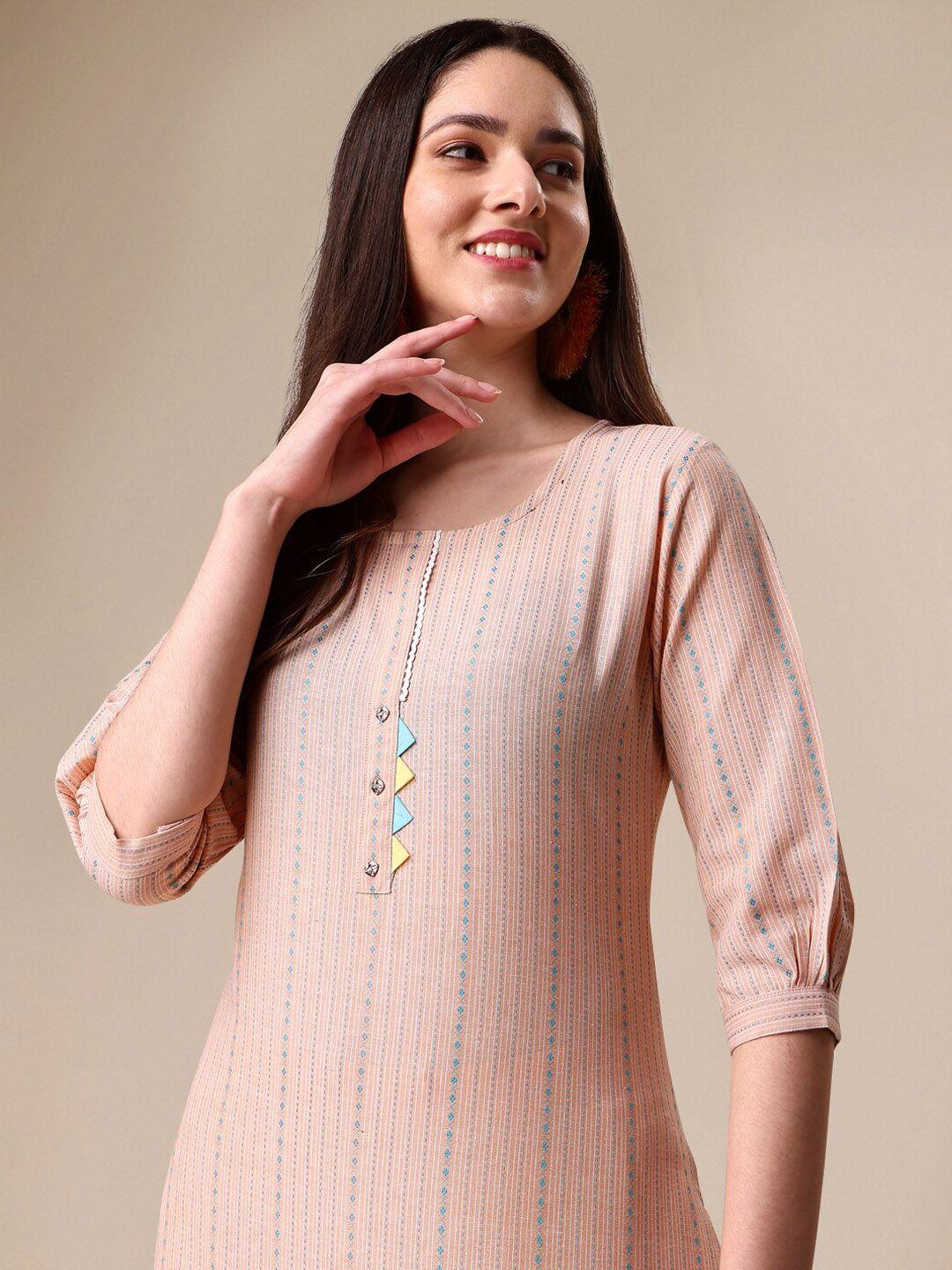 kalini striped puff sleeves kurta with trousers