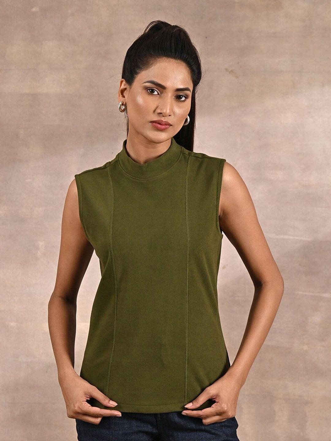 lakshita high neck sleeveless casual top