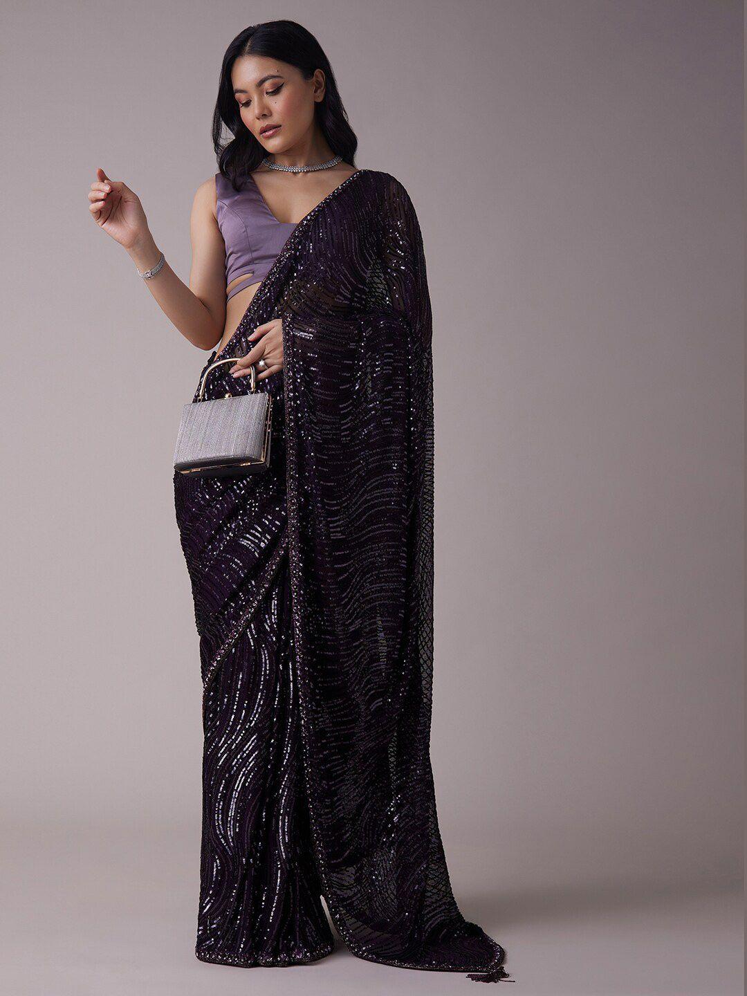 kalki fashion sequin embellished saree