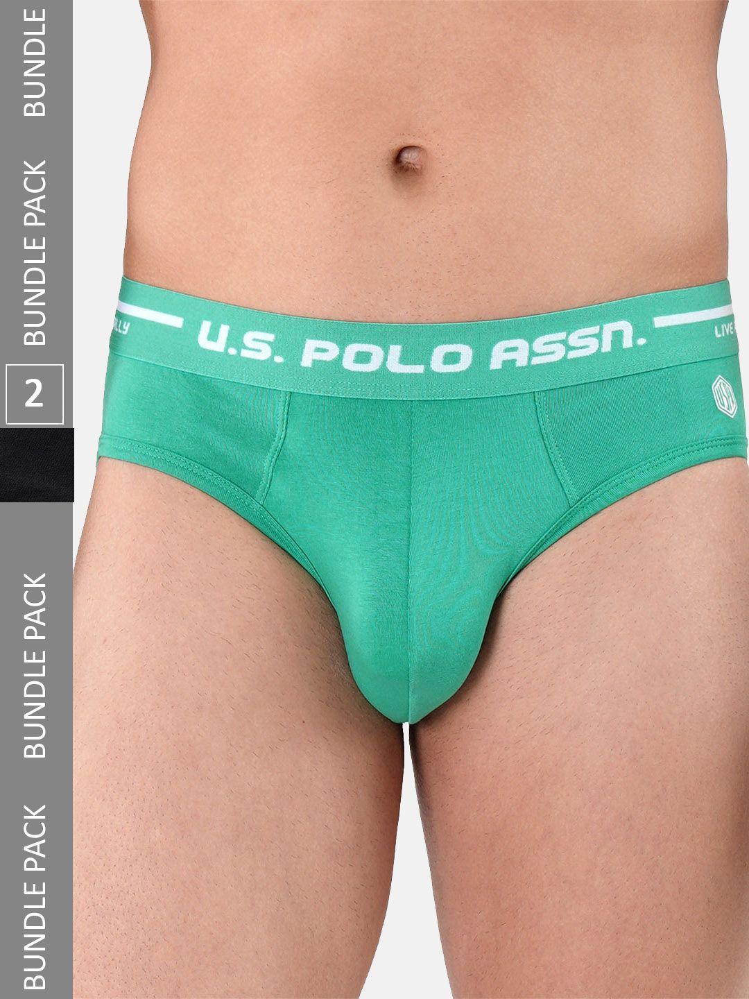 u.s. polo assn. men pack of 2 brand logo printed basic briefs