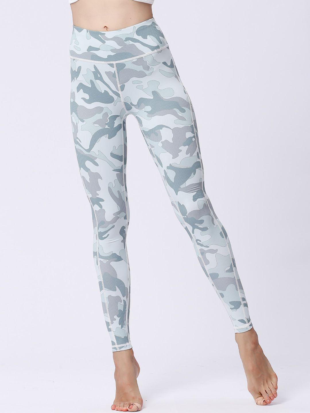 jc collection women abstract printed rapid-dry training or gym tights