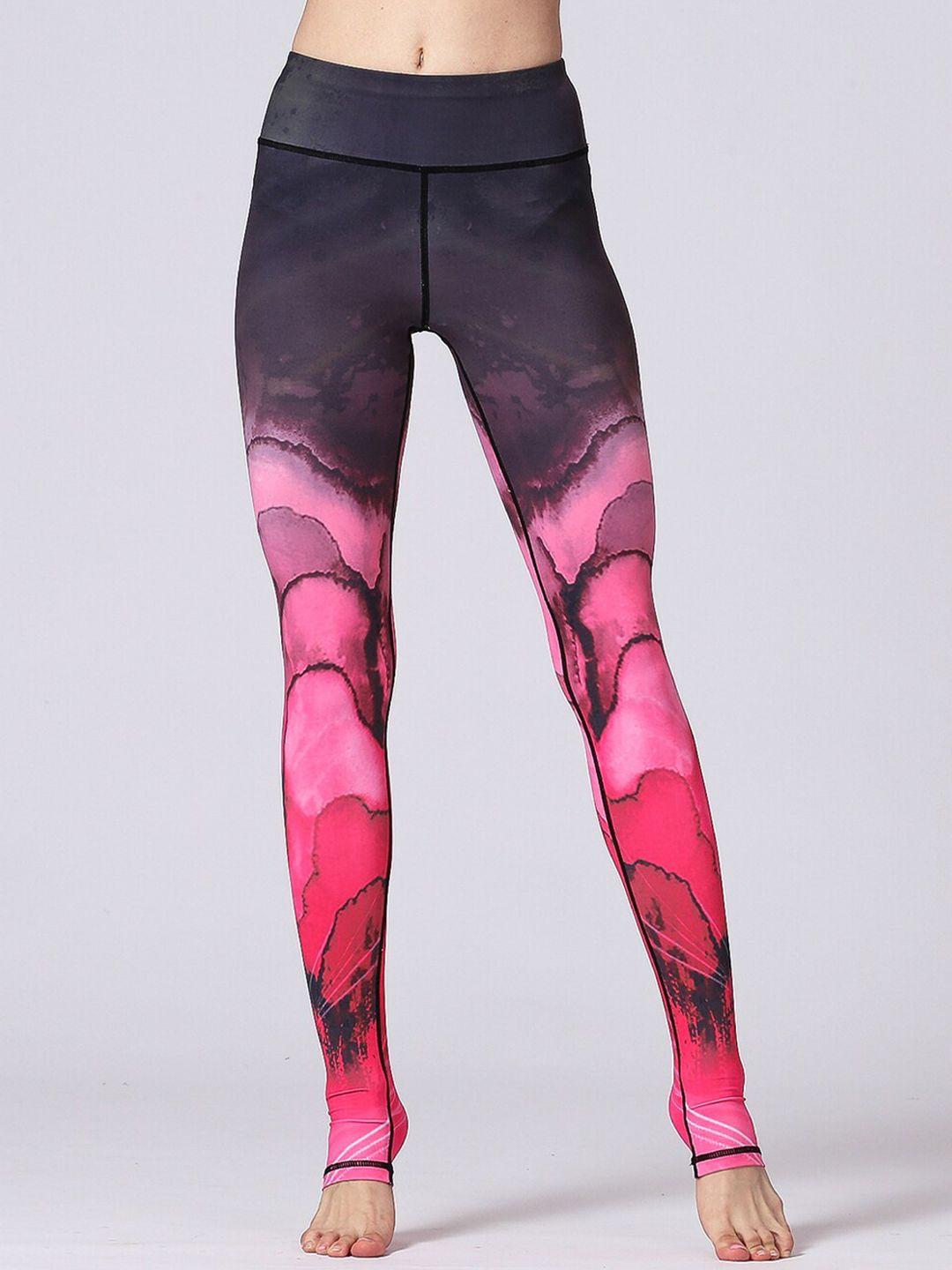 jc collection women printed rapid-dry slim-fit gym tights