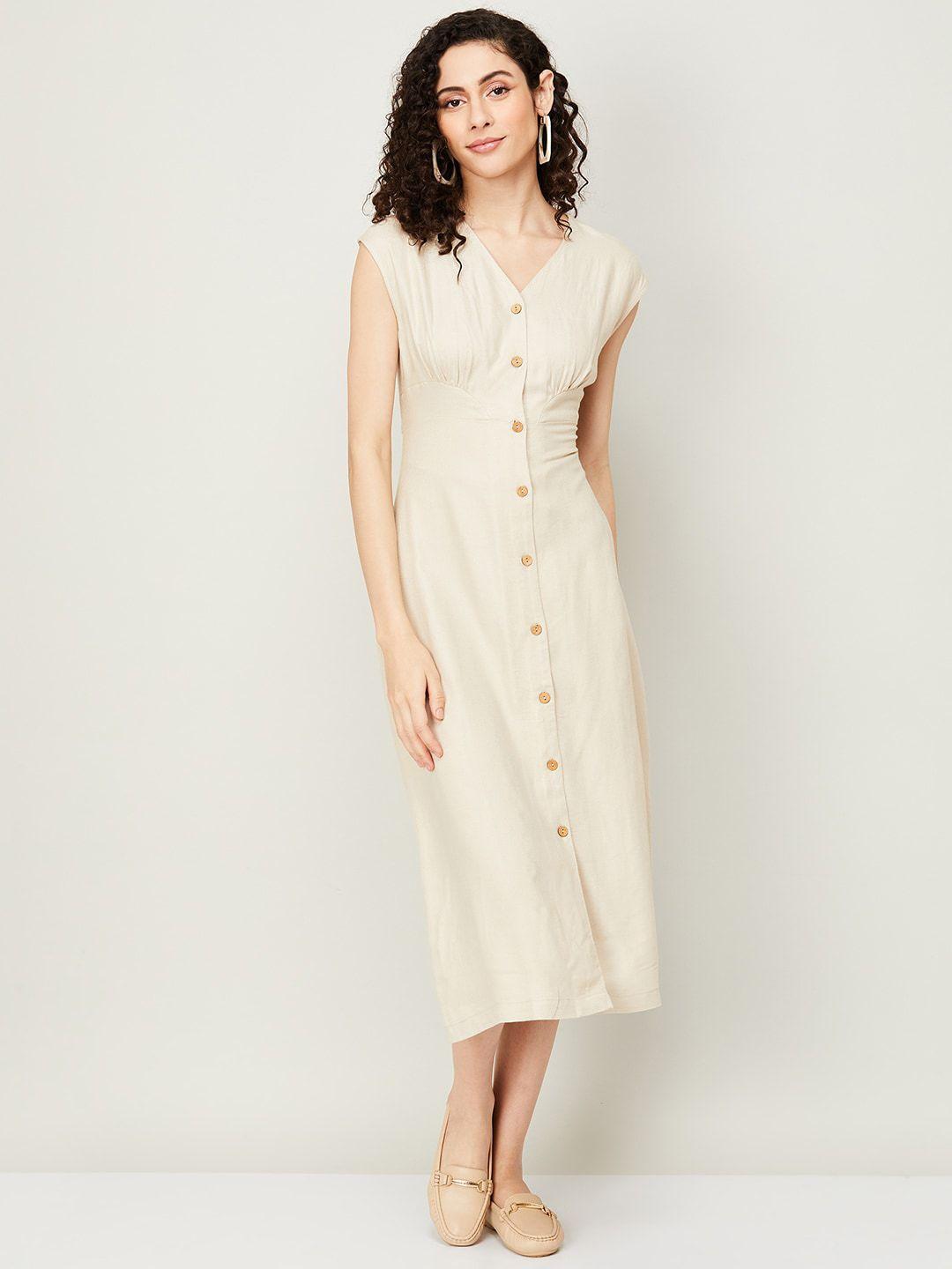 code by lifestyle v-neck shirt midi dress