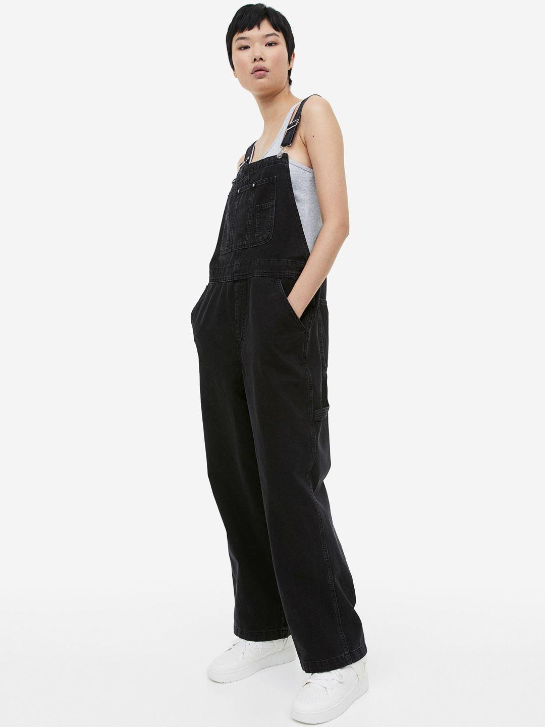 h&m women pure cotton denim dungarees