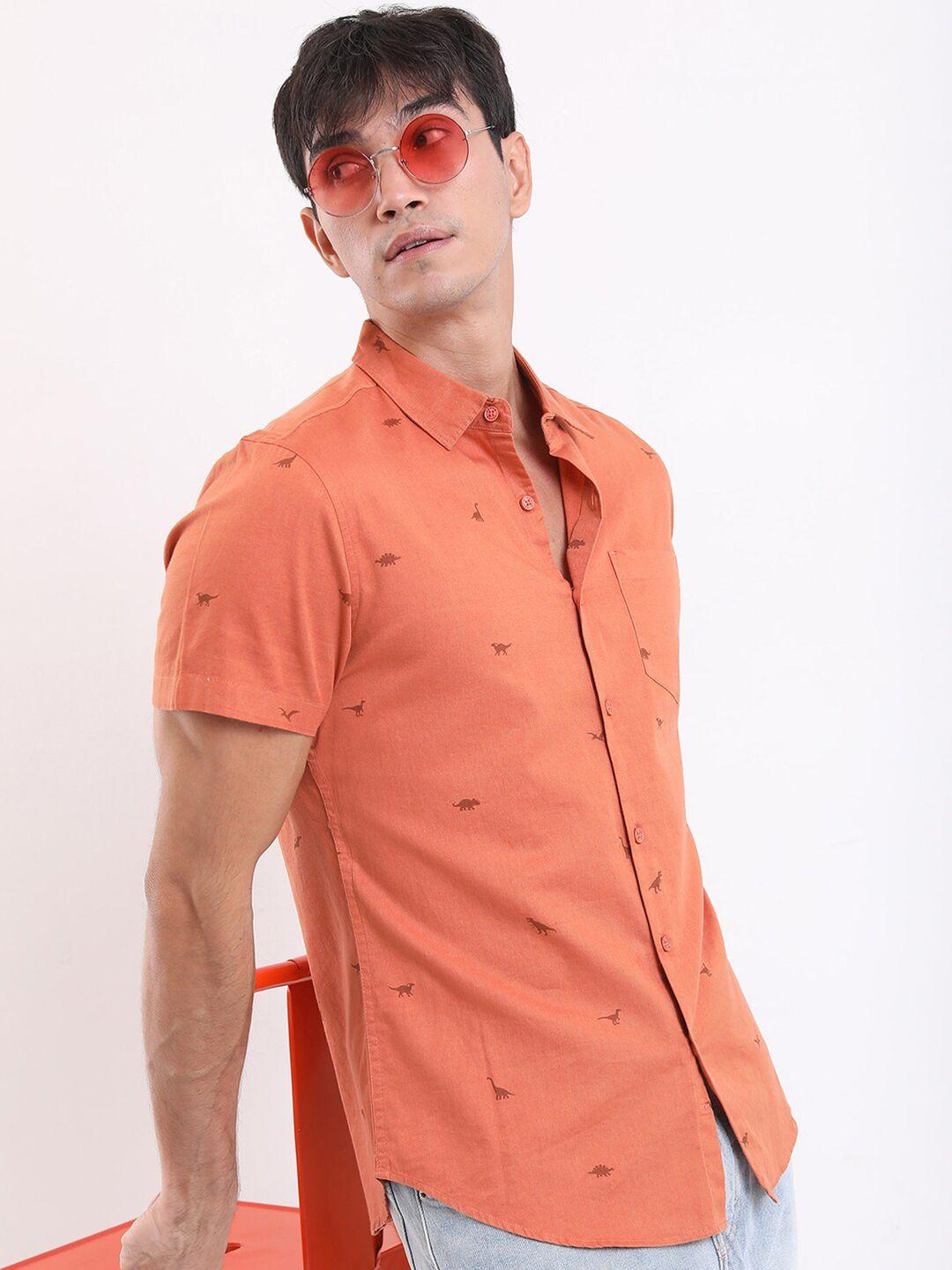 ketch slim fit conversational printed cotton casual shirt