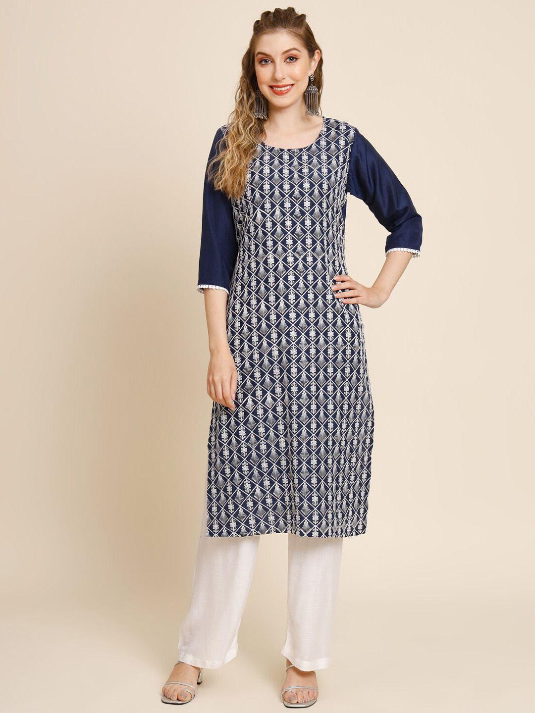 here&now embroidered thread work georgette kurta