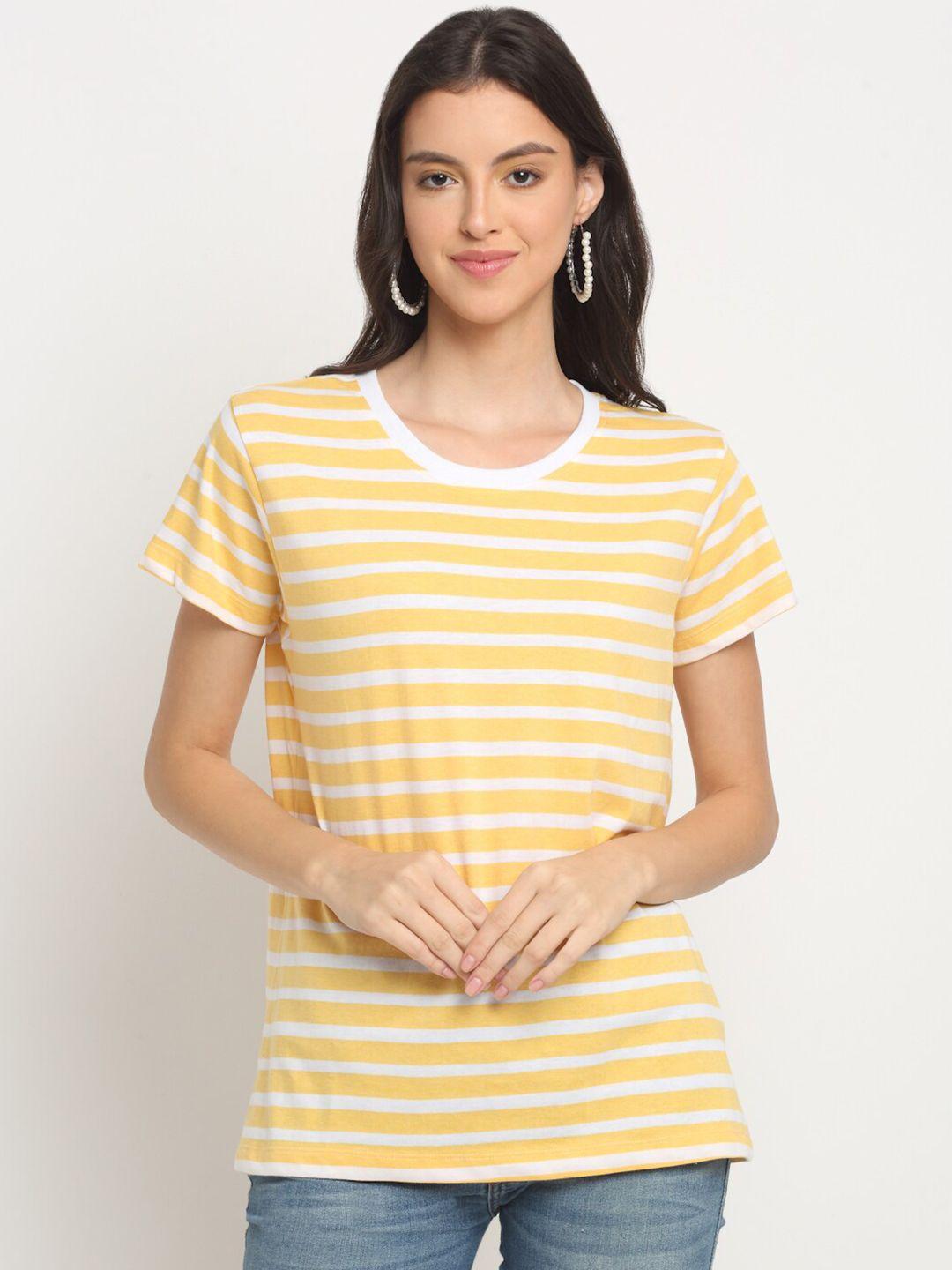 harbor n bay striped round neck short sleeves cotton t-shirt