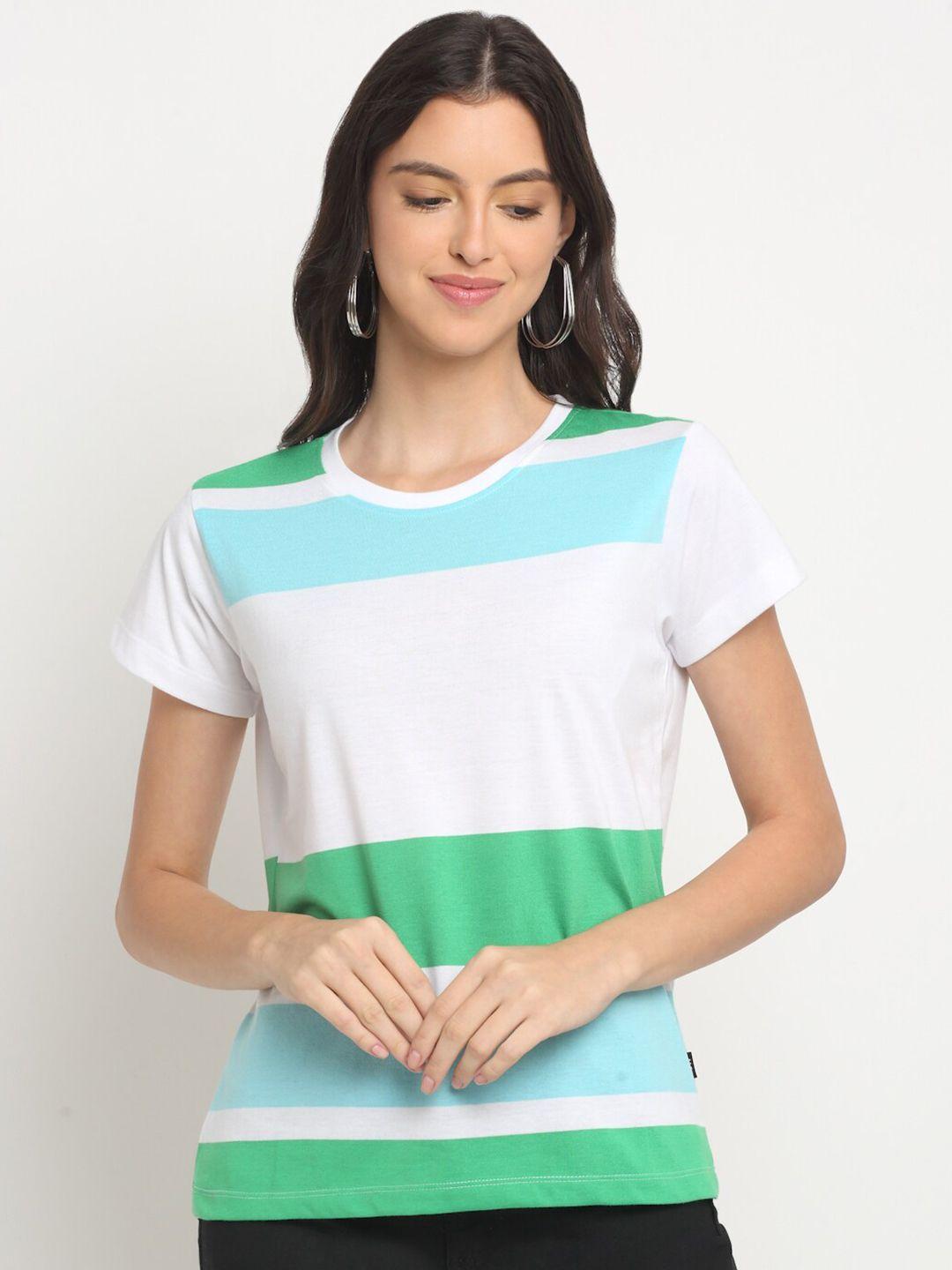 harbor n bay striped round neck short sleeves cotton t-shirt