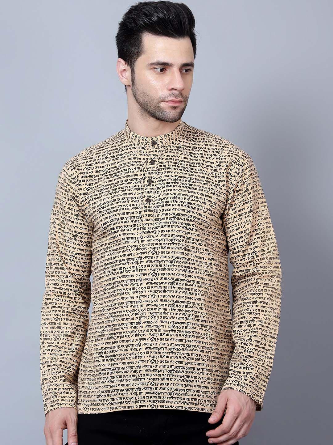 here&now ethnic motifs printed cotton straight short kurta