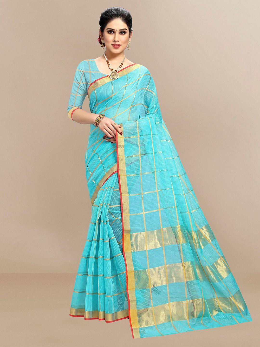 sidhidata checked woven design zari kota saree