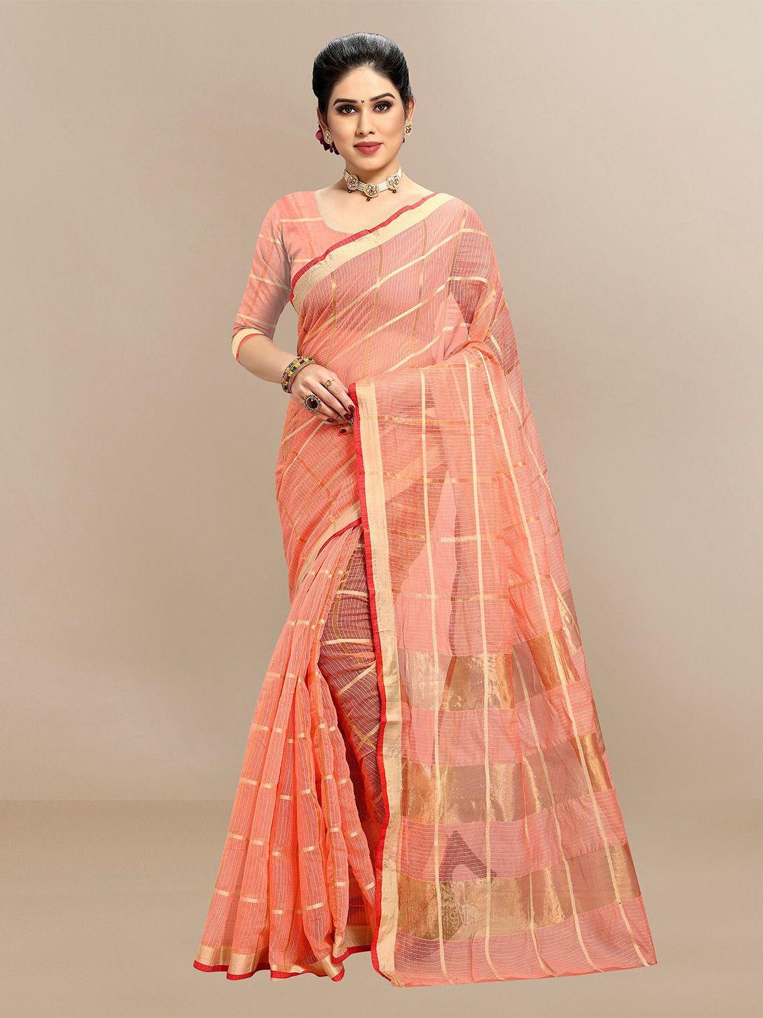 sidhidata checked woven design zari kota saree