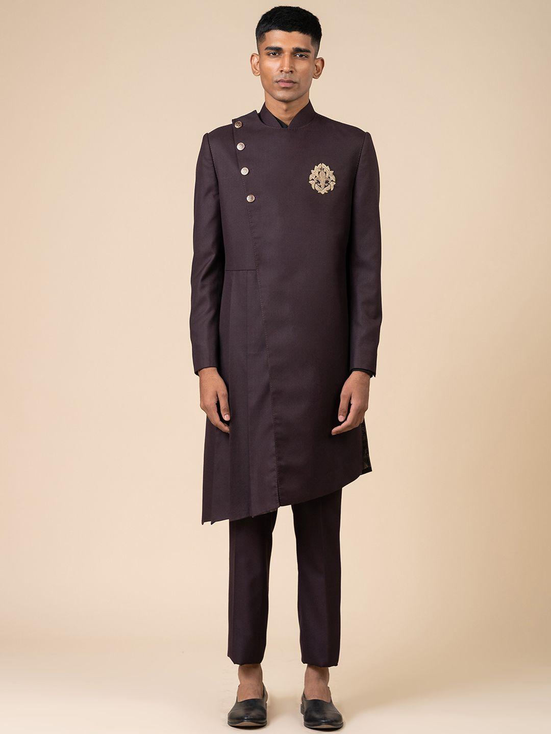 tasva embroidered detail indo-western sherwani