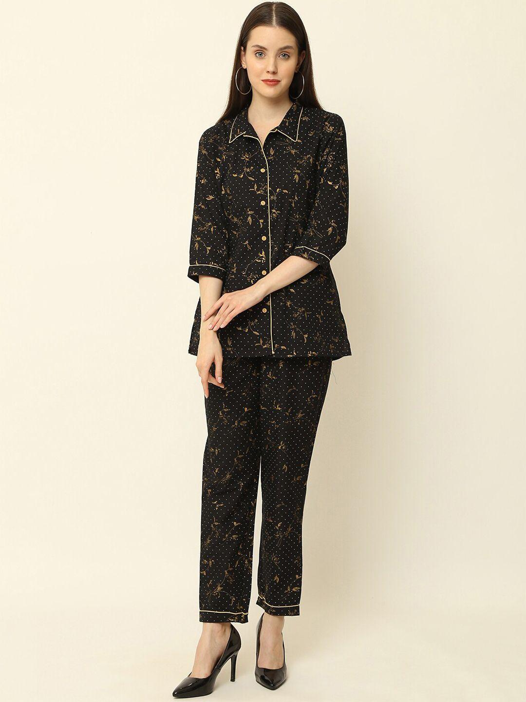 vastralay floral printed pure cotton shirt with trousers