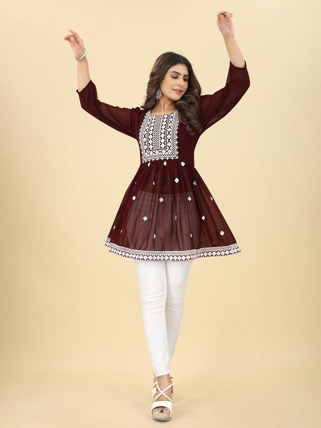 kalini embroidered georgette kurti