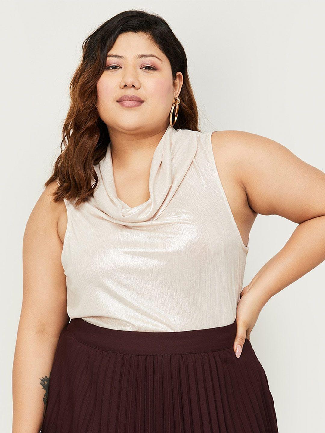 nexus plus size cowl neck sleeveless regular top