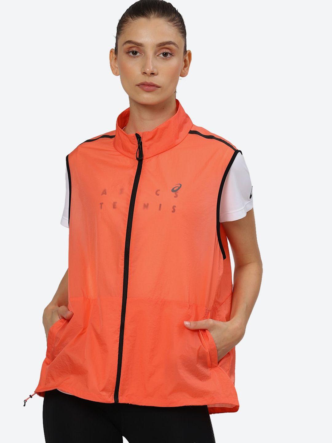 asics metarun packable vest stand collar bomber jacket