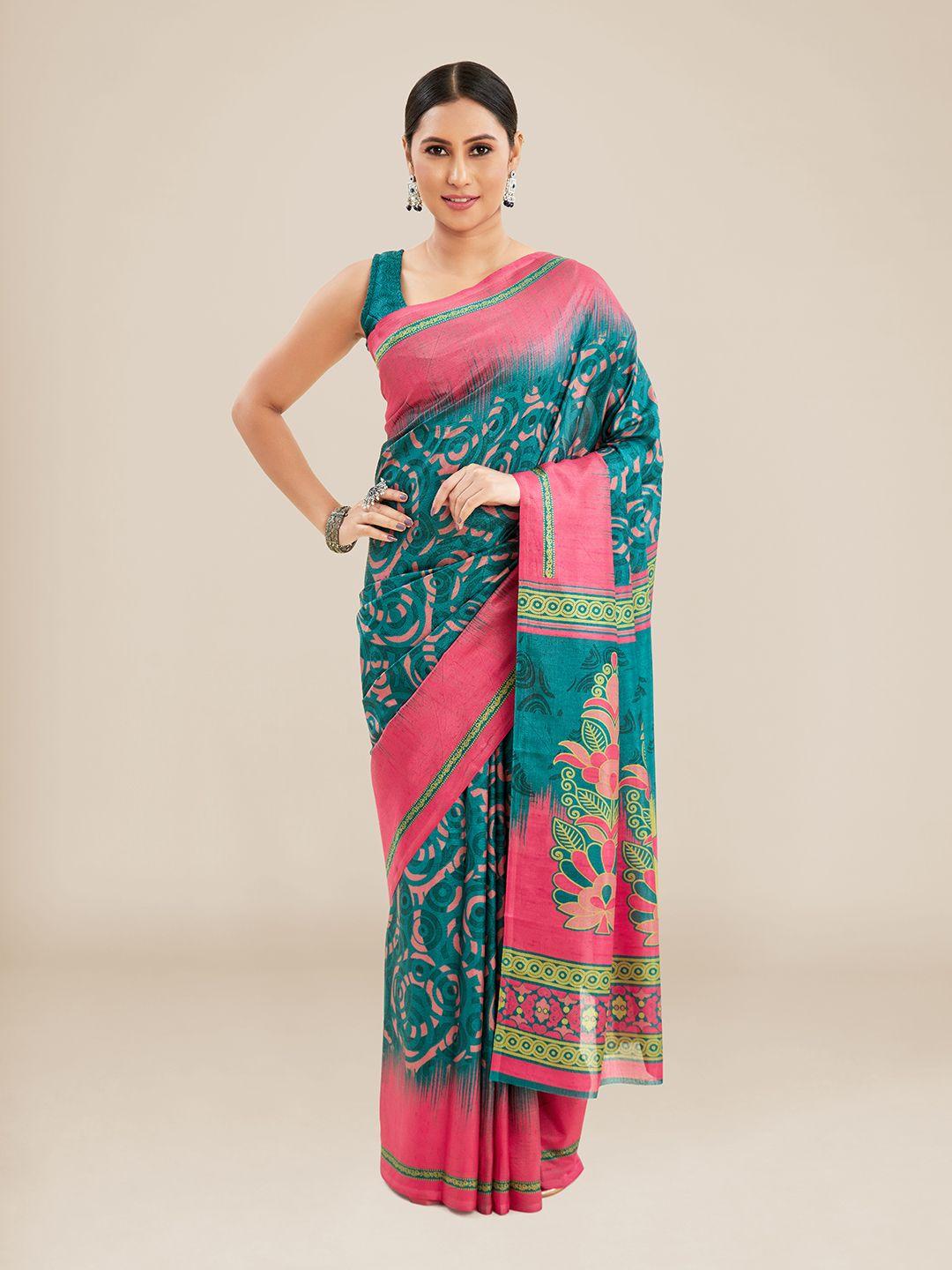 kalyan silks abstract printed baluchari saree