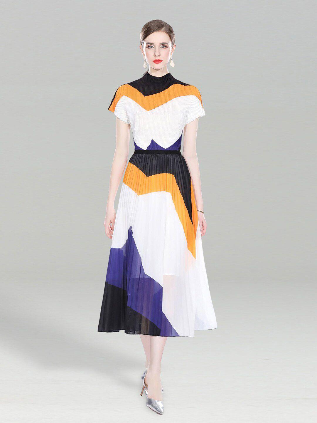 jc collection abstract printed top with skirt