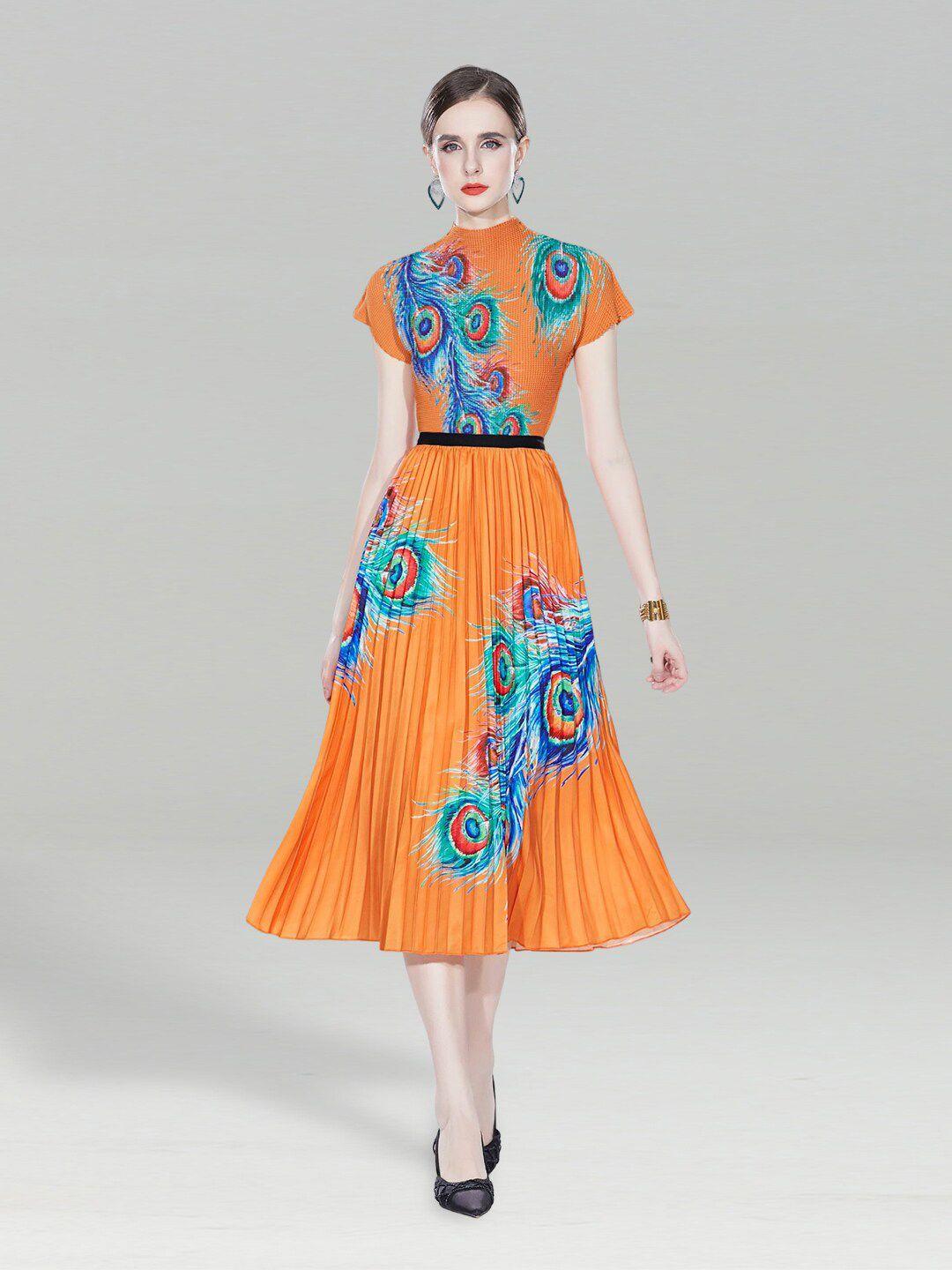 jc collection ethnic motifs printed top & skirt