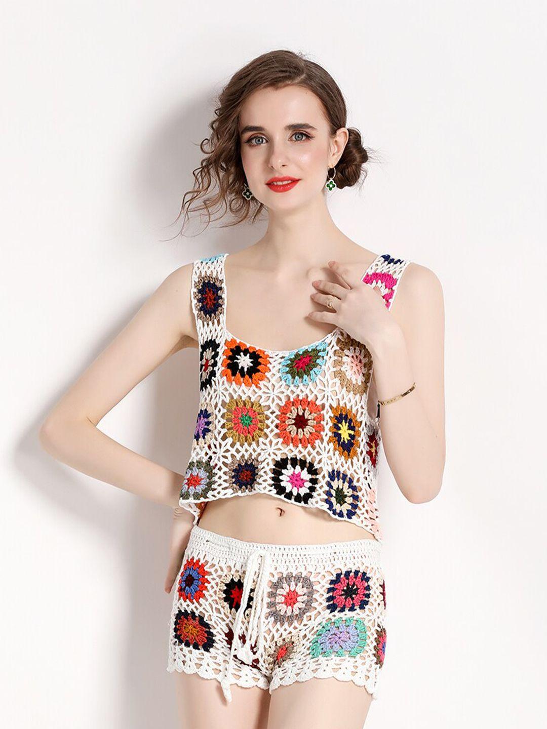 jc collection crochet top with shorts