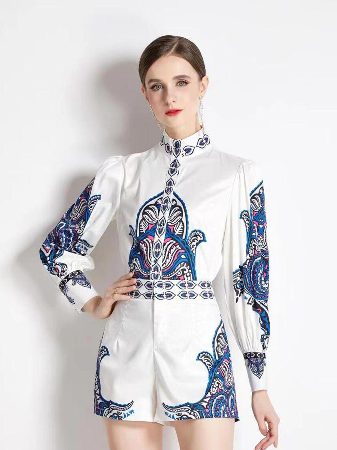 jc collection ethnic motifs printed shirt with shorts