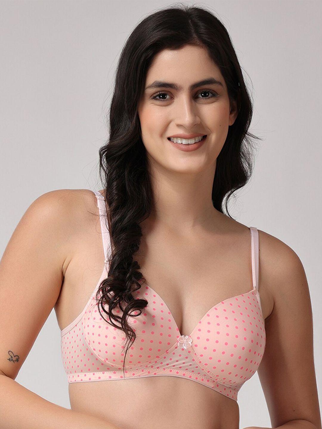 floret polka dot full coverage lightly padded bra