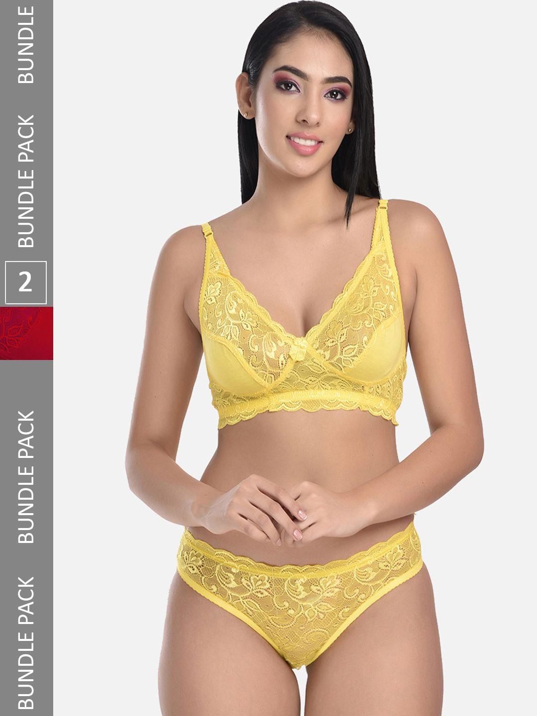 styfun pack of 2 floral net lingerie set vm_ei-ten_yellowmaroon_b