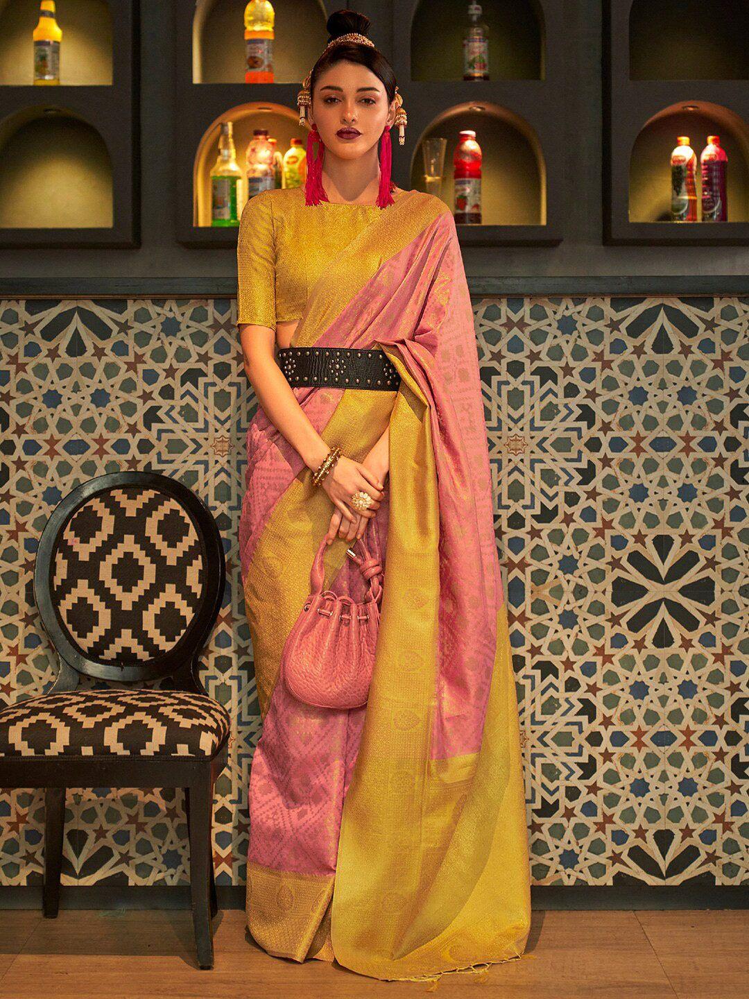 karagiri ethnic motifs woven design zari kanjeevaram saree