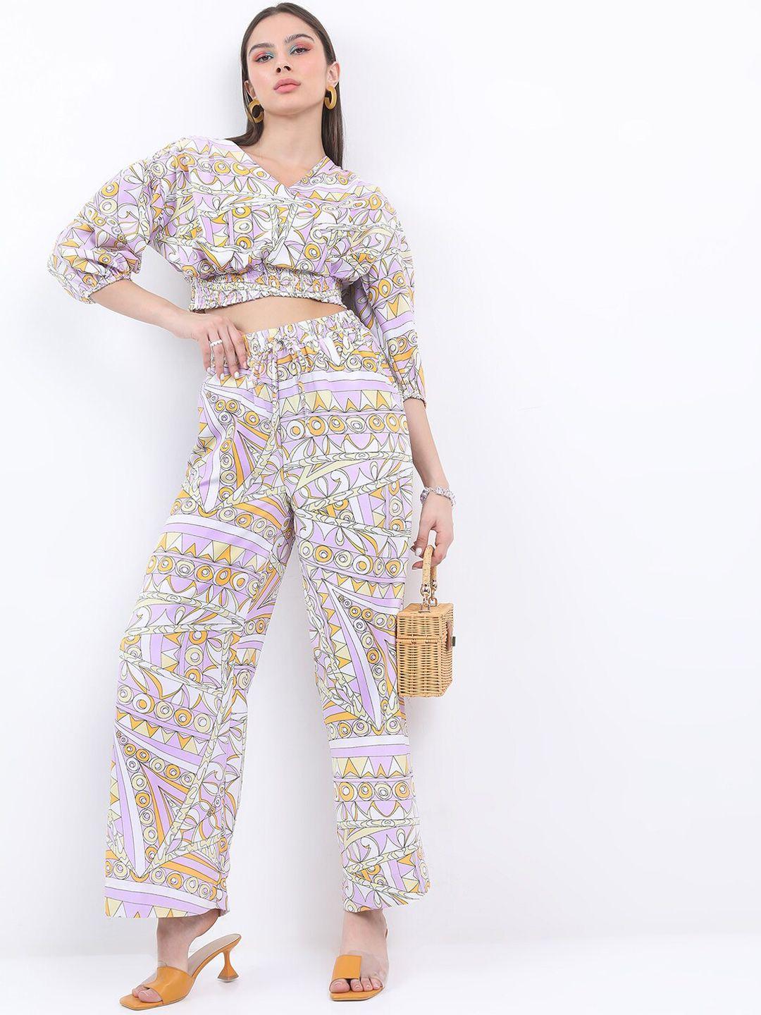 ketch abstract printed top and trousers