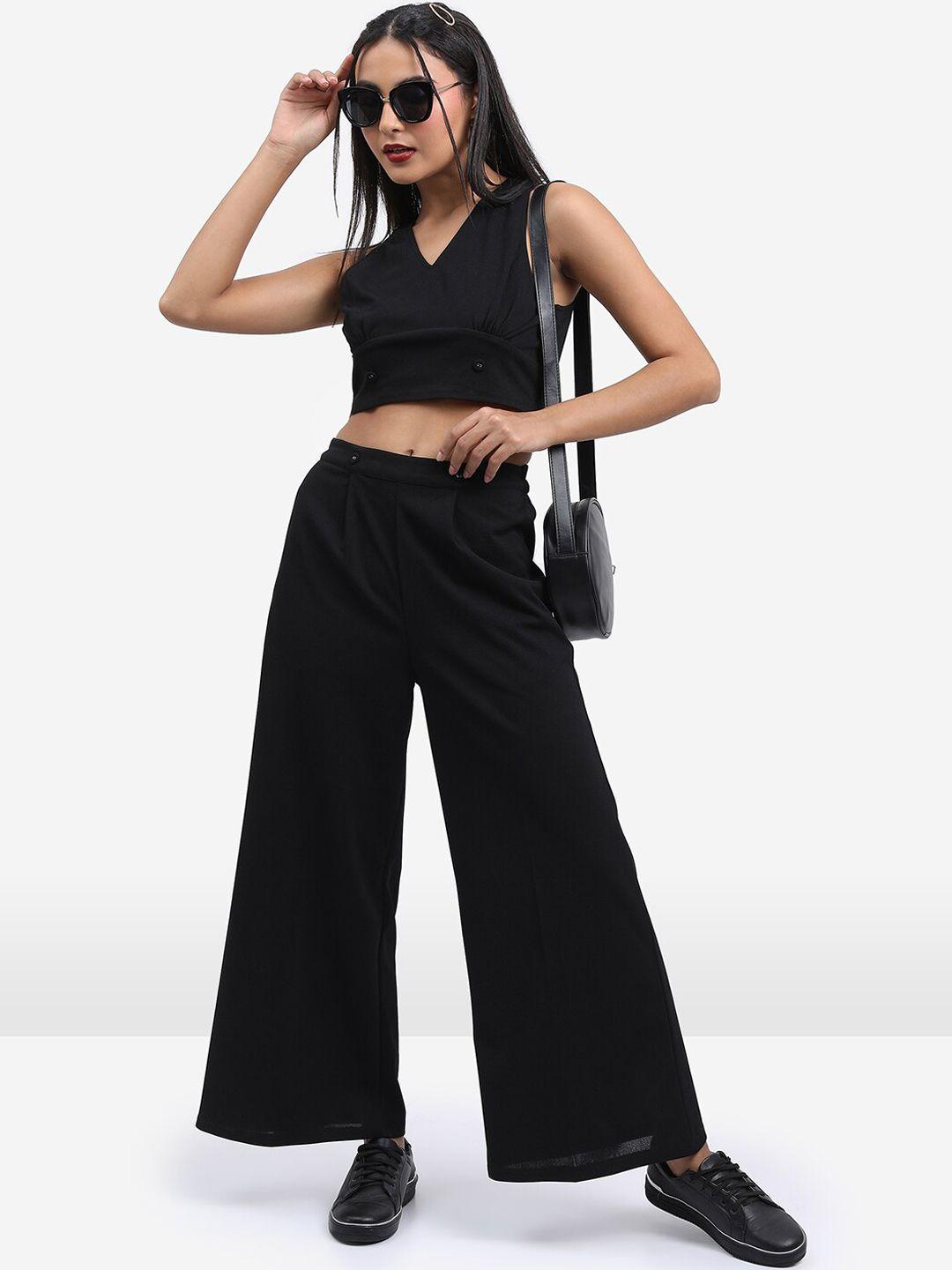 ketch v-neck sleeveless crop top with palazzo