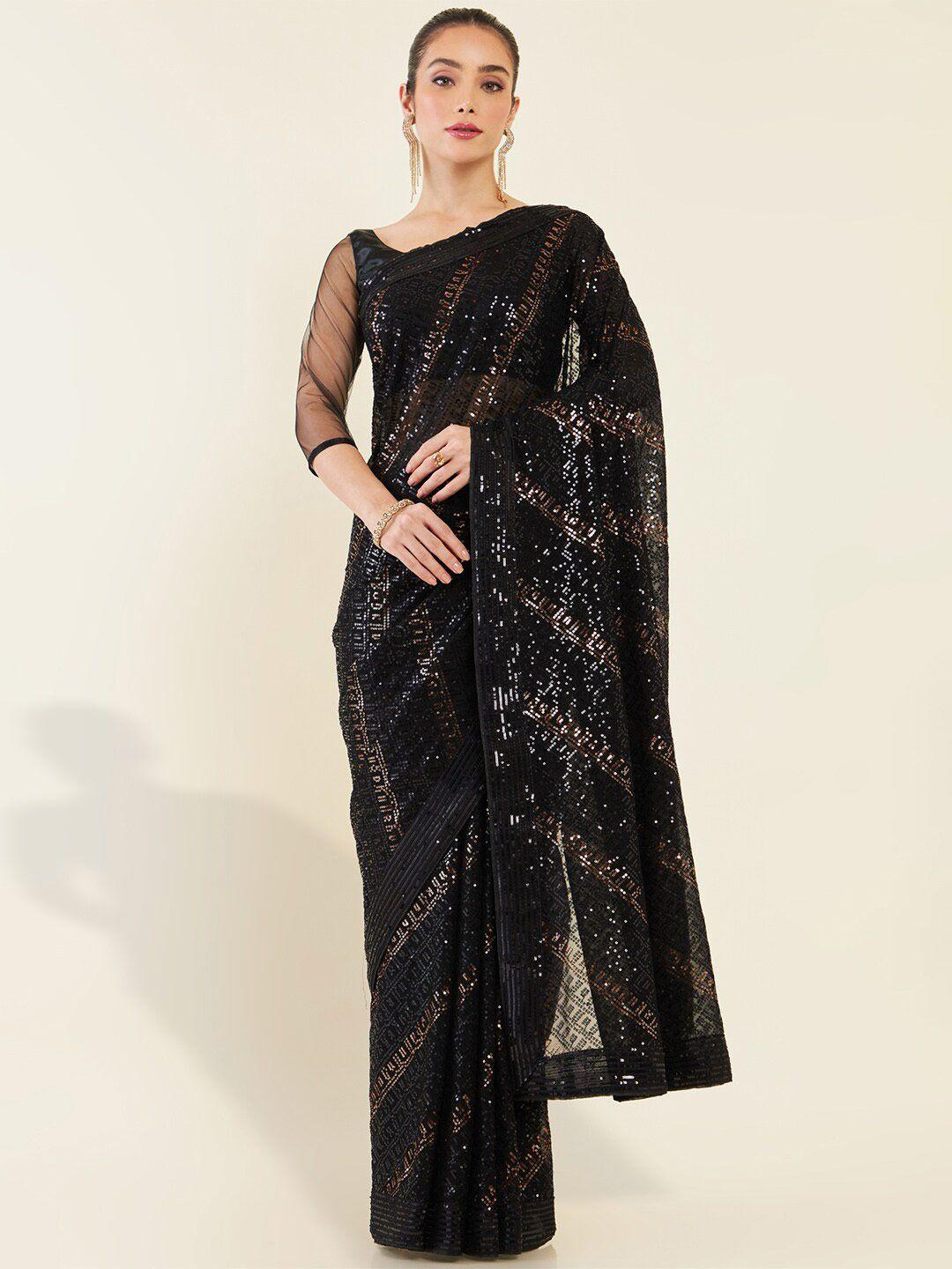 soch sequinned embellished saree