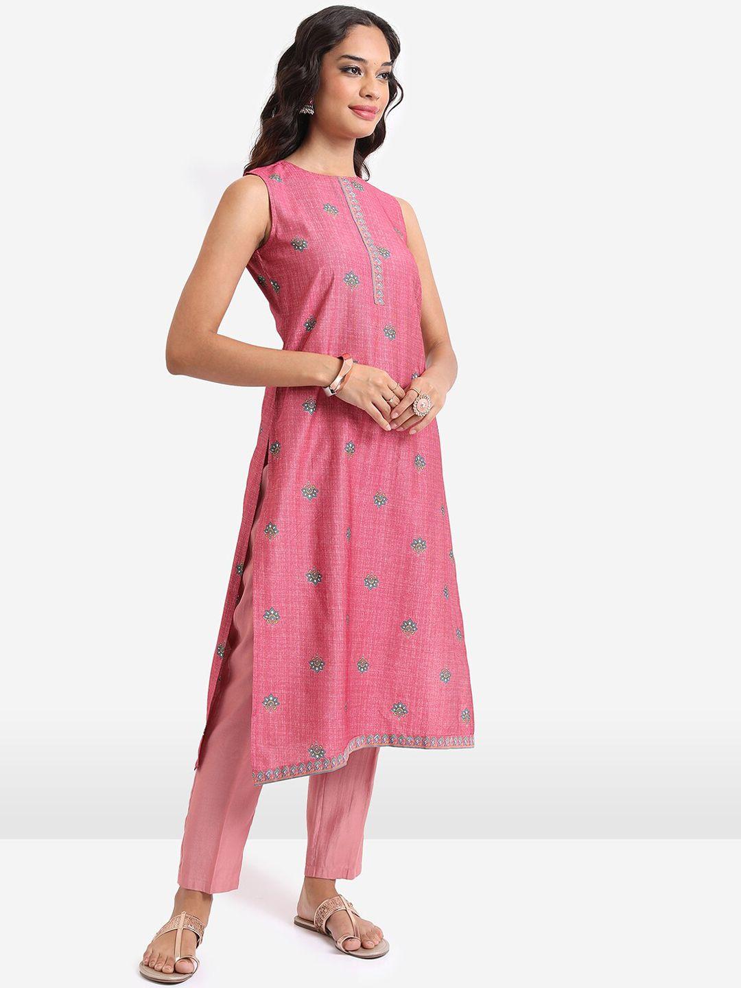 vishudh ethnic motifs printed kurta with trousers & with dupatta