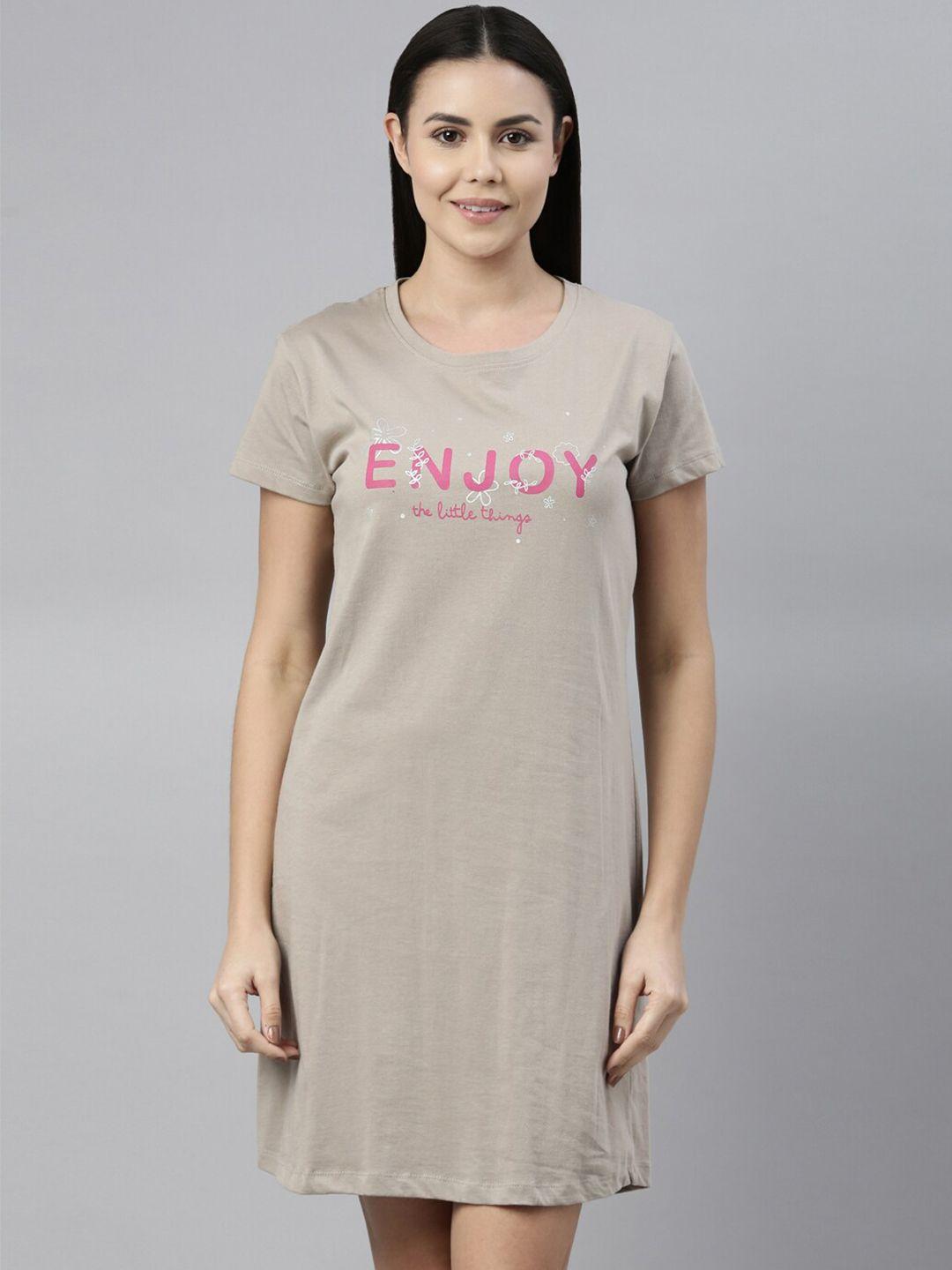 etc typography printed pure cotton nightdress