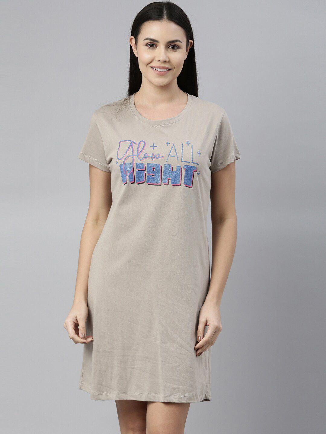 etc typography printed pure cotton nightdress