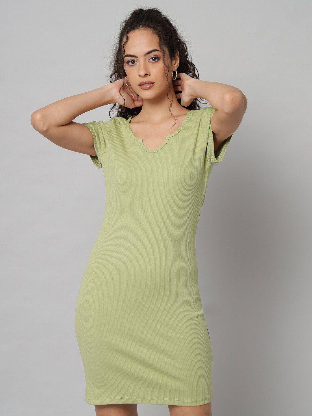 guti notched neck cotton sheath mini dress