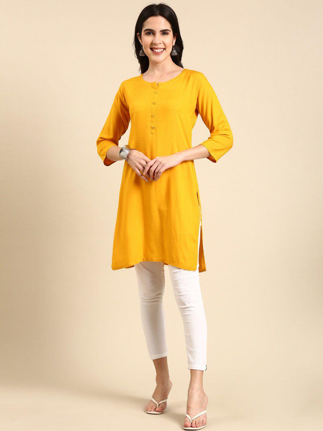 showoff round neck regular sleeves kurti