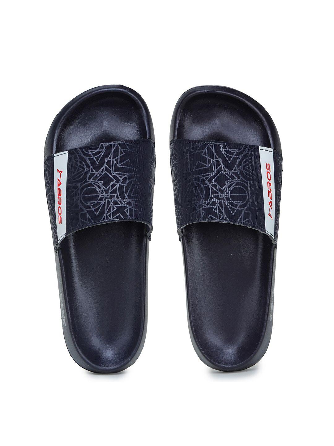 abros men printed rubber sliders