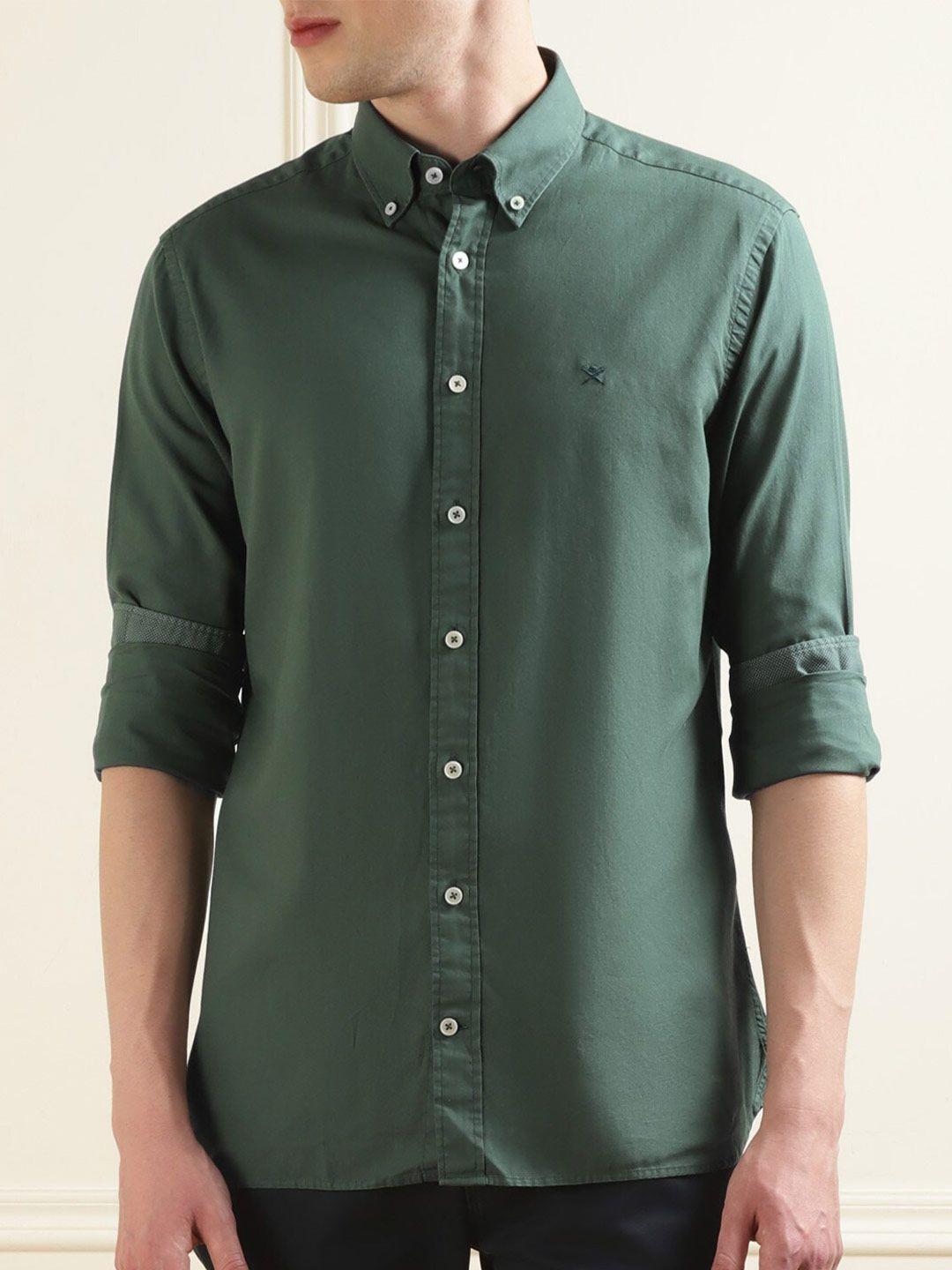 hackett london button-down collar cotton casual shirt