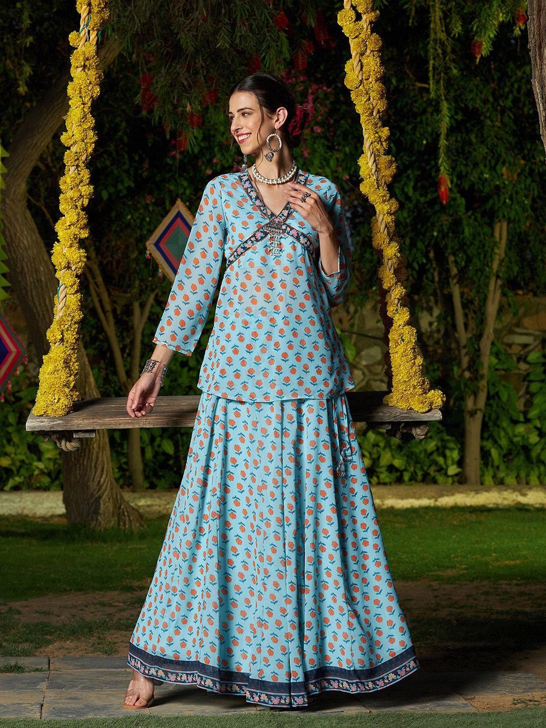 shae by sassafras printed gotta patti ready to wear lehenga set